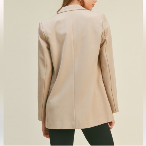 MINIMALIST BOYFRIEND BLAZER JACKET - KHAKI TAUPE - Picture 5 of 6